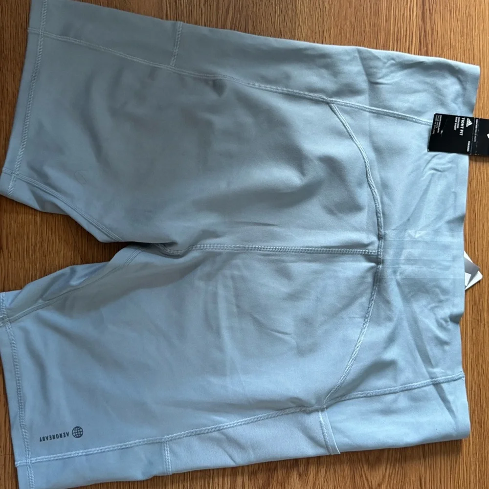 adidas Originals Light Blue Bike Shorts - Picture 6 of 6